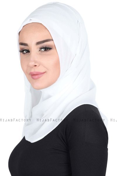 Disa - Hvid Praktisk Chiffon Hijab