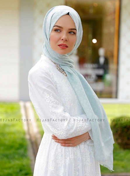 Duriya - Lysegrøn Mønstrede Hijab - Sal Evi