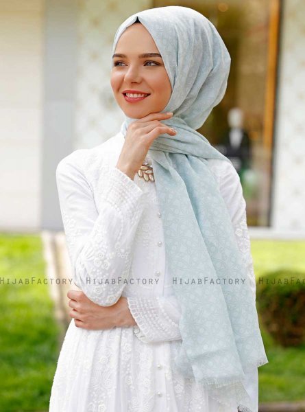 Duriya - Lysegrøn Mønstrede Hijab - Sal Evi