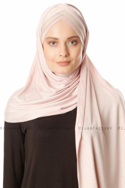 Duru - Gammelrosa & Lys Taupe Jersey Hijab