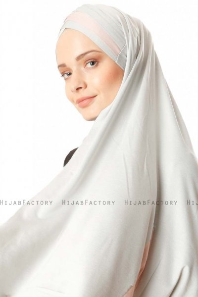 Duru - Lysegrå & Gammelrosa Jersey Hijab