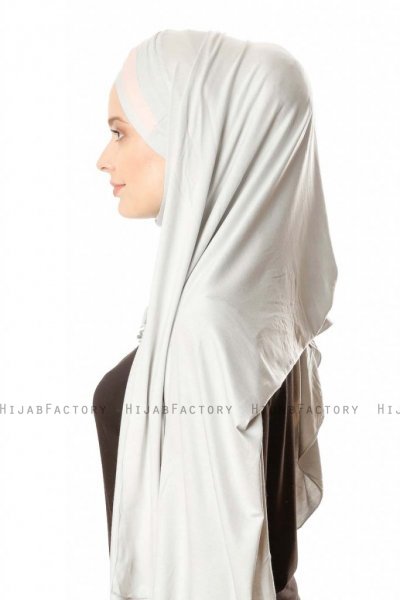 Duru - Lysegrå & Gammelrosa Jersey Hijab