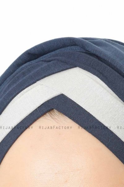 Duru - Marine Blå & Grå Jersey Hijab