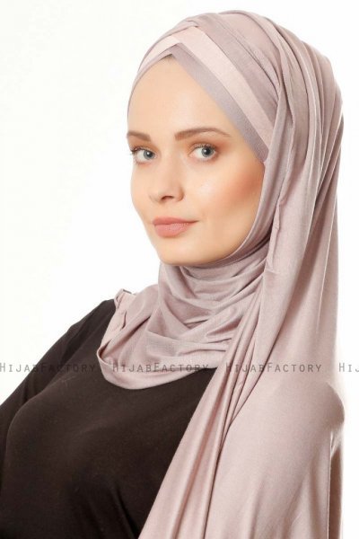 Duru - Stengrå & Gammelrosa Jersey Hijab
