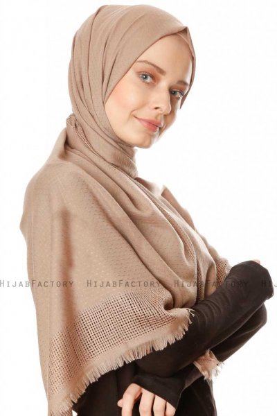 Ebru - Beige Bomuld Hijab