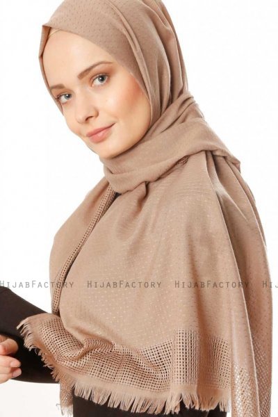 Ebru - Beige Bomuld Hijab