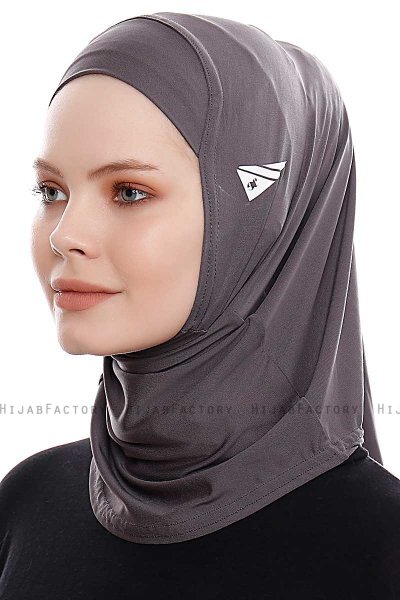 Elif - Anthracite Sport Hijab - Ecardin