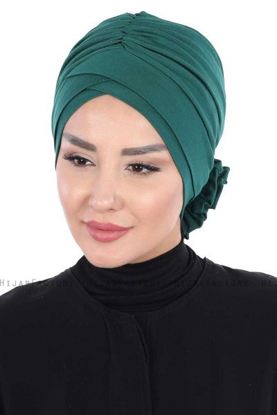 Elisabeth - Mørkegrøn Bomuld Turban