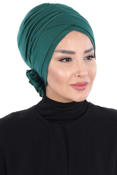 Elisabeth - Mørkegrøn Bomuld Turban