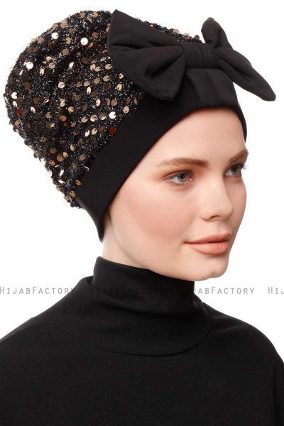 Enfleda - Sort & Gold Turban