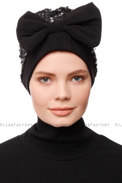 Enfleda - Sort & Lysegrå Turban