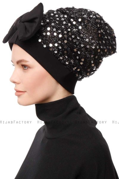 Enfleda - Sort & Lysegrå Turban