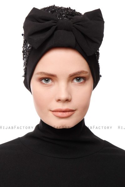 Enfleda - Sort & Sort Turban