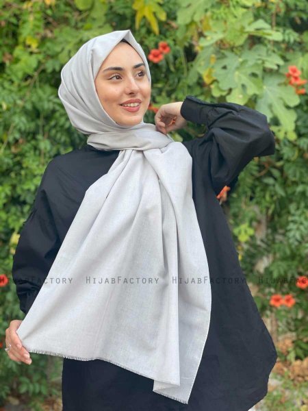 Ermina - Lysegrå Bomuld Hijab - Mirach