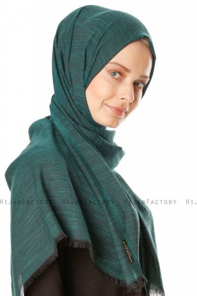 Esana - Mørkegrøn Blå Hijab - Madame Polo