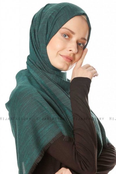 Esana - Mørkegrøn Blå Hijab - Madame Polo