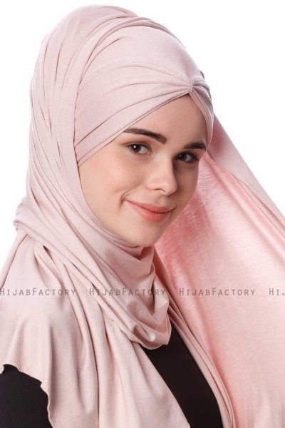 Eslem - Gammelrosa Pile Jersey Hijab - Ecardin