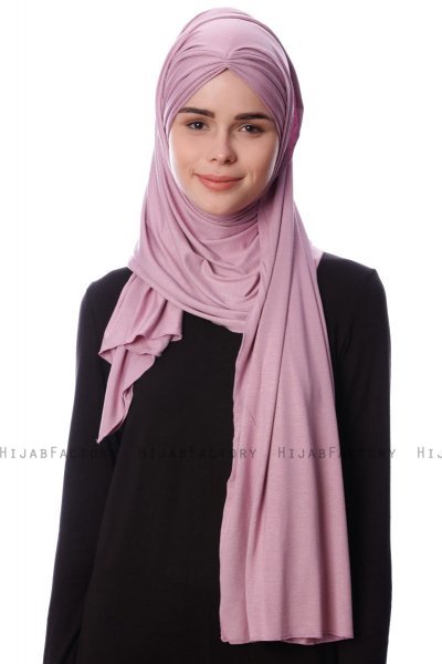 Eslem - Lilla Pile Jersey Hijab - Ecardin