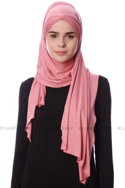 Eslem - Mørkrosa Pile Jersey Hijab - Ecardin
