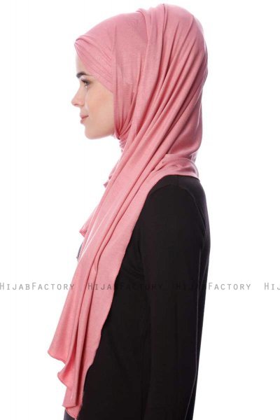 Eslem - Mørkrosa Pile Jersey Hijab - Ecardin