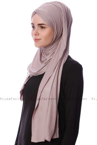Eslem - Stengrå Pile Jersey Hijab - Ecardin