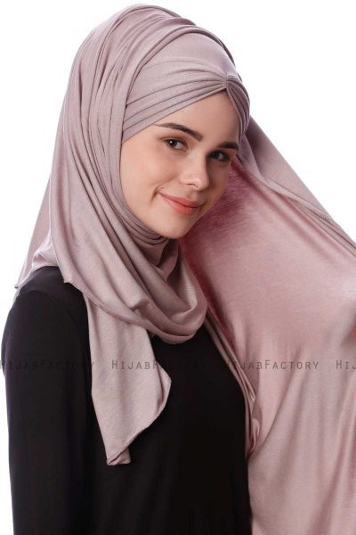 Eslem - Stengrå Pile Jersey Hijab - Ecardin