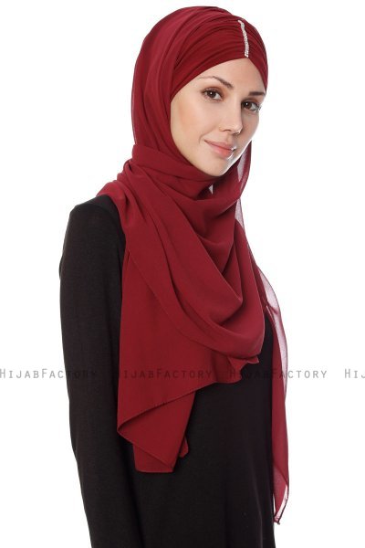 Evren - Bordeaux Chiffon Hijab