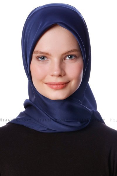 Eylul - Marine Blå Kvadrat Rayon Hijab
