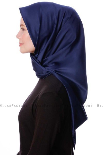Eylul - Marine Blå Kvadrat Rayon Hijab