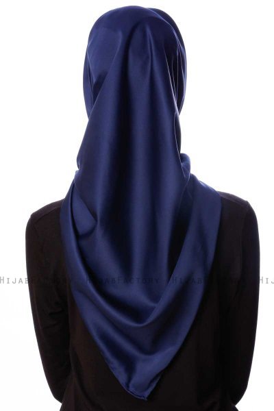 Eylul - Marine Blå Kvadrat Rayon Hijab