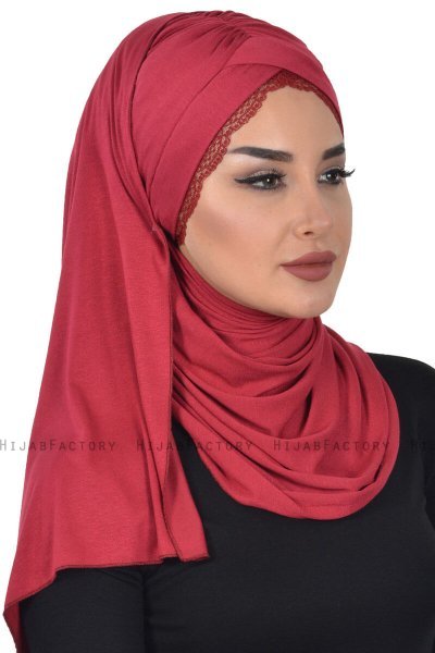 Filippa - Bordeaux Praktisk Bumuld Hijab - Ayse Turban