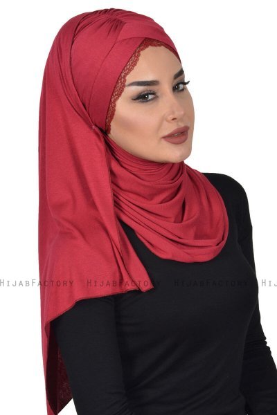 Filippa - Bordeaux Praktisk Bumuld Hijab - Ayse Turban
