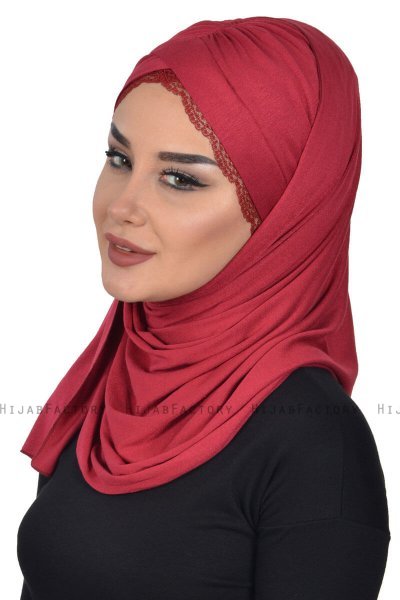 Filippa - Bordeaux Praktisk Bumuld Hijab - Ayse Turban