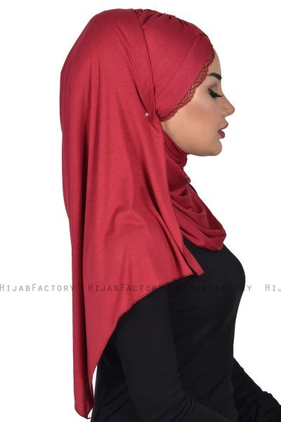 Filippa - Bordeaux Praktisk Bumuld Hijab - Ayse Turban