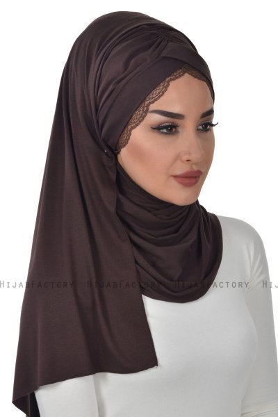 Filippa - Brun Praktisk Bumuld Hijab - Ayse Turban