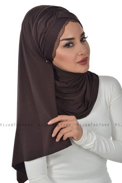 Filippa - Brun Praktisk Bumuld Hijab - Ayse Turban