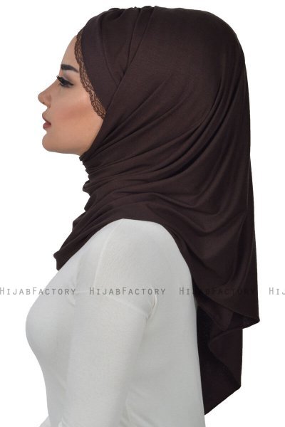 Filippa - Brun Praktisk Bumuld Hijab - Ayse Turban
