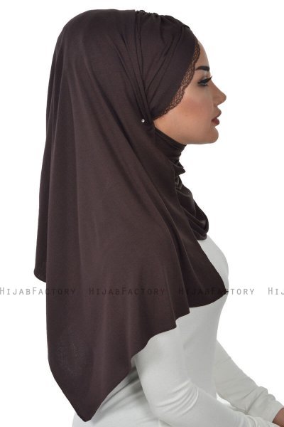 Filippa - Brun Praktisk Bumuld Hijab - Ayse Turban
