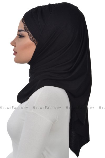 Filippa - Sort Praktisk Bumuld Hijab - Ayse Turban