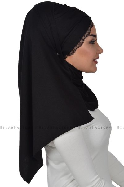 Filippa - Sort Praktisk Bumuld Hijab - Ayse Turban