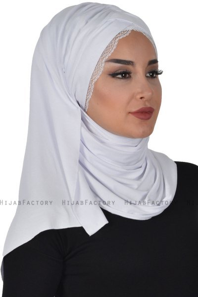 Filippa - Hvid Praktisk Bumuld Hijab - Ayse Turban