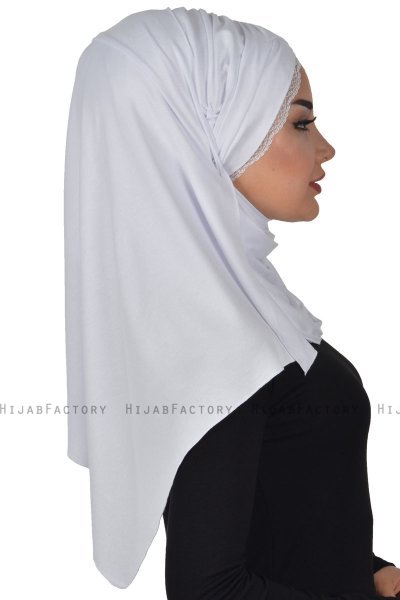 Filippa - Hvid Praktisk Bumuld Hijab - Ayse Turban