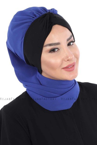 Gill - Blå & Sort Praktisk Hijab
