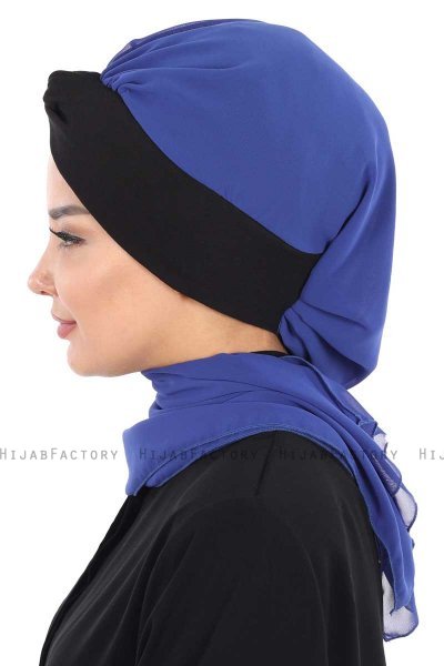 Gill - Blå & Sort Praktisk Hijab