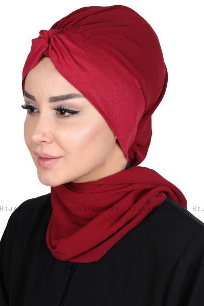Gill - Bordeaux & Bordeaux Praktisk Hijab