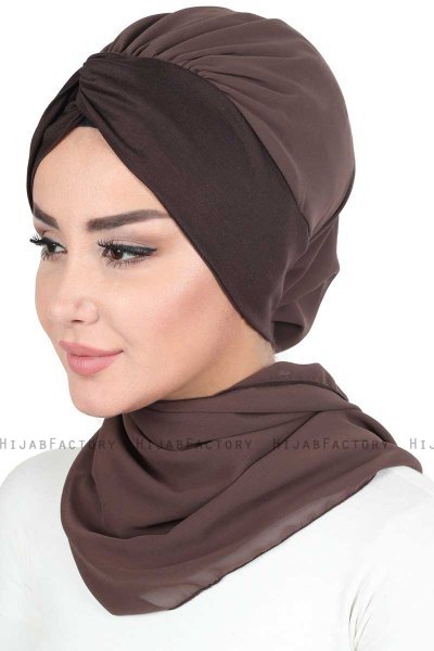 Gill - Brun & Brun Praktisk Hijab