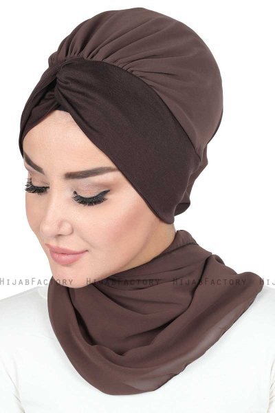 Gill - Brun & Brun Praktisk Hijab