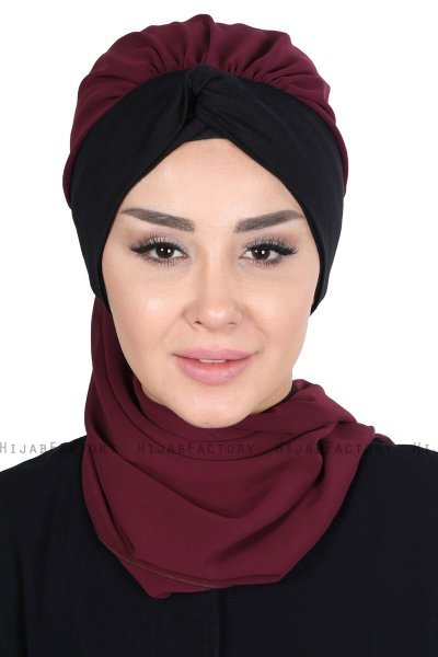 Gill - Blomme & Sort Praktisk Hijab