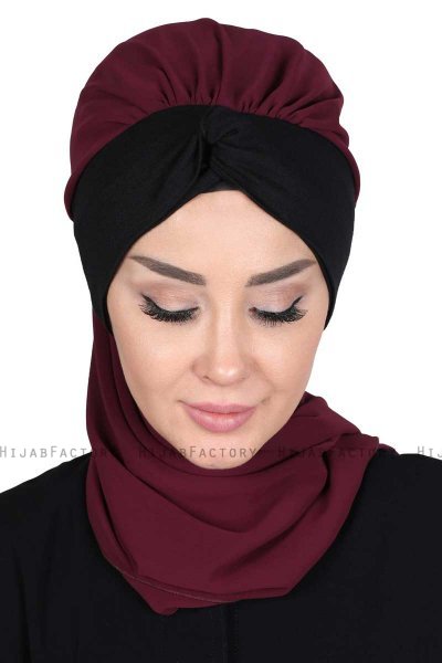 Gill - Blomme & Sort Praktisk Hijab