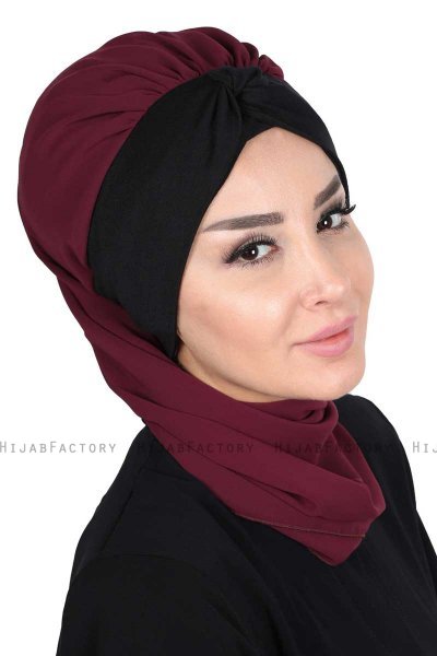 Gill - Blomme & Sort Praktisk Hijab